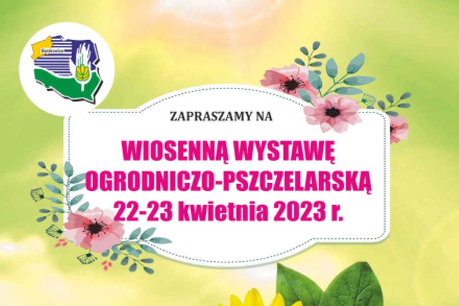 Grafika z nazwą imprezy Wiosenna Wystawa Ogrodniczo-Pszczelarska