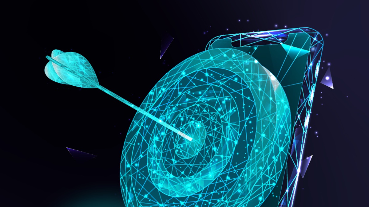 Grafika, strzała wbita w sam środek tarczy