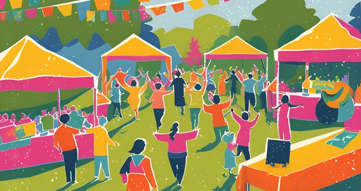 Grafika - ludzie na festynie