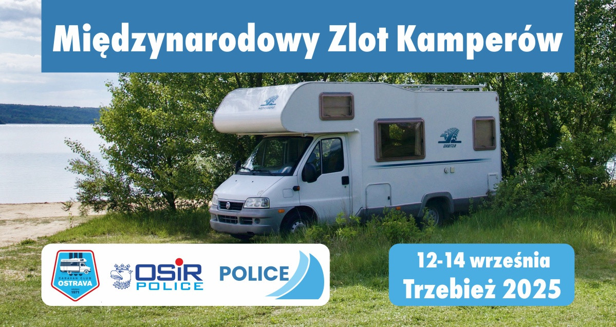 zdjęcie kampera a na nim nazwa imprezy i loga