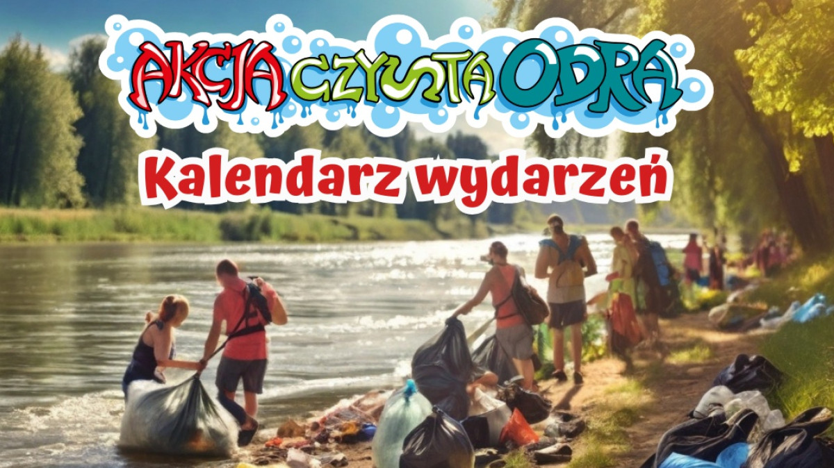 Plakat akcji Czysta Odra - kalendarz wydarzeń