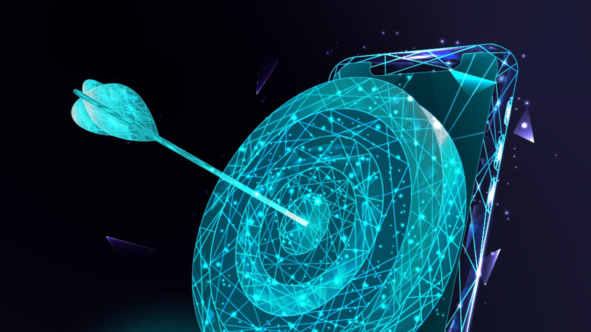 Grafika, strzała wbita w sam środek tarczy